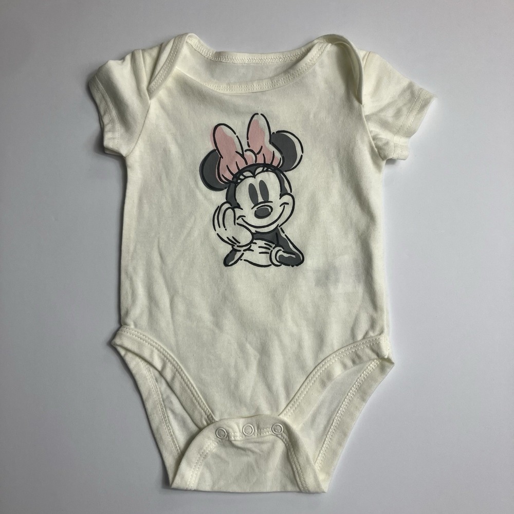 Disney Baby Mini mouse One piece Snap 6-9M White